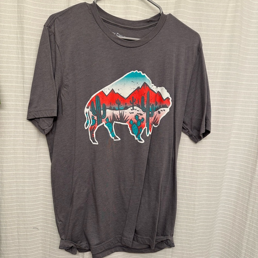 Charcoal Buffalo Graphic Tee